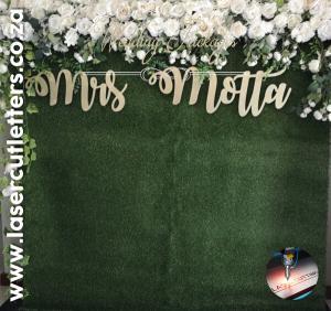 Wedding Background Couple Name Wood or Gold